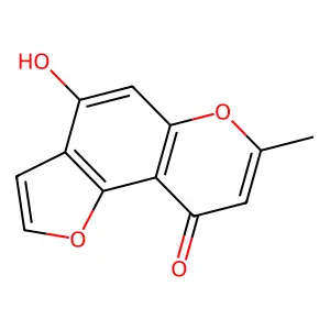 4-Hydroxy-7-methylfuro[2,3-f]chromen-9-one structure