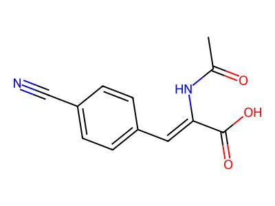 (Z)-2-Acetamido-3-(4-cyanophenyl)acrylic acid structure
