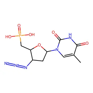 3'-叠氮基-3','5'-二脱氧胸苷-5'-膦酸 structure