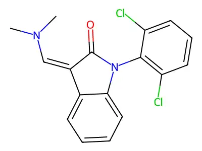 (Z)-1-(2',6'-Dichlorophenyl)-3-dimethylaminomethylene-2-indolinone structure