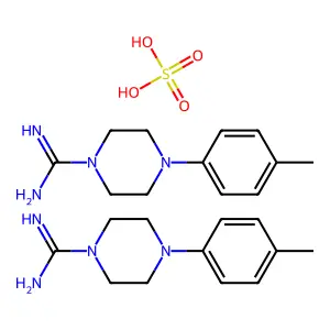 1-Piperazinecarboxamidine, 4-(p-tolyl)-, hemisulfate structure