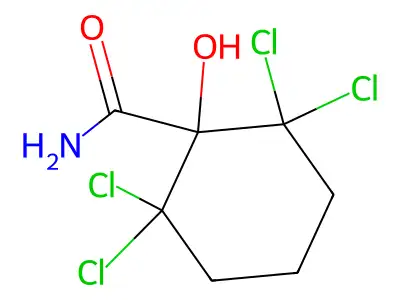 2,2,6,6-Tetrachloro-1-hydroxycyclohexanecarboxamide structure