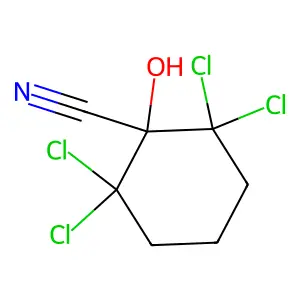 2,2,6,6-Tetrachloro-1-hydroxycyclohexane-1-carbonitrile structure