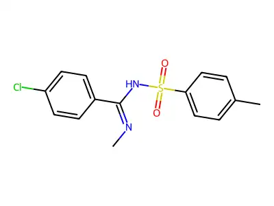 (E)-4-chloro-N-methyl-N'-tosylbenzimidamide structure