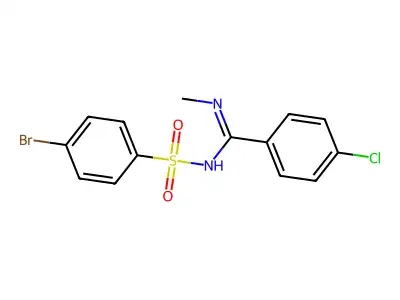 N-(4-bromophenyl)sulfonyl-4-chloro-N'-methylbenzenecarboximidamide structure