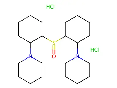 Piperidine, 1,1'-(sulfinyldi-2,1-cyclohexanediyl)bis-, dihydrochloride structure