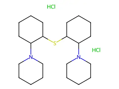 Piperidine, 1,1'-(thiodi-2,1-cyclohexanediyl)bis-, dihydrochloride structure