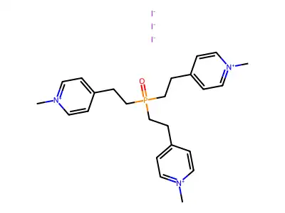 4,4',4''-(Phosphinylidynetri-2,1-ethanediyl)tris(1-methylpyridinium) triiodide structure
