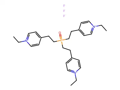 Pyridinium, 4,4',4''-(phosphinylidynetri-2,1-ethanediyl)tris(1-ethyl-, triiodide structure