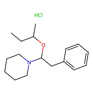 Piperidine, 1-(beta-butoxyphenethyl)-, hydrochloride structure