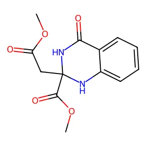 2-Quinazolineacetic acid, 1,2,3,4-tetrahydro-2-(methoxycarbonyl)-4-oxo-, methyl ester structure