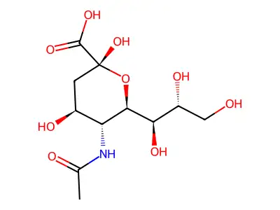 N-Acetyl-alpha-D-neuraminic acid structure