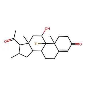 9-Bromo-11beta-hydroxy-16alpha-methylpregn-4-ene-3,20-dione structure