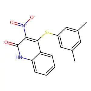 2(1H)-Quinolinone, 4-((3,5-dimethylphenyl)thio)-3-nitro- structure