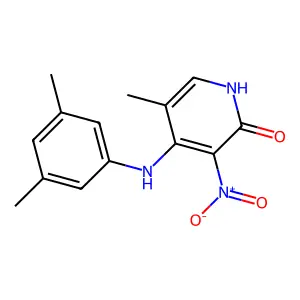 2(1H)-Pyridinone, 4-((3,5-dimethylphenyl)amino)-5-methyl-3-nitro- structure
