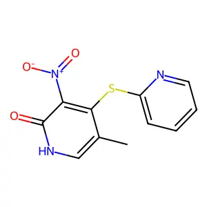 2(1H)-Pyridinone, 5-methyl-3-nitro-4-(2-pyridinylthio)- structure