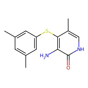 2(1H)-Pyridinone, 3-amino-4-((3,5-dimethylphenyl)thio)-5-methyl- structure
