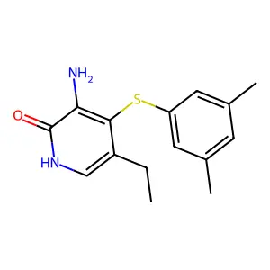 2(1H)-Pyridinone, 3-amino-4-((3,5-dimethylphenyl)thio)-5-ethyl- structure