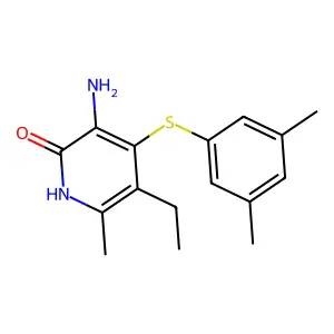 2(1H)-Pyridinone, 3-amino-4-((3,5-dimethylphenyl)thio)-5-ethyl-6-methyl- structure