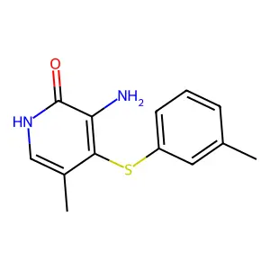 2(1H)-Pyridinone, 3-amino-5-methyl-4-((3-methylphenyl)thio)- structure