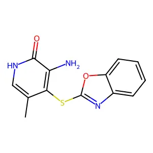 2(1H)-Pyridinone, 3-amino-4-(2-benzoxazolylthio)-5-methyl- structure