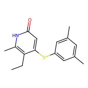 2(1H)-Pyridinone, 4-((3,5-dimethylphenyl)thio)-5-ethyl-6-methyl- structure
