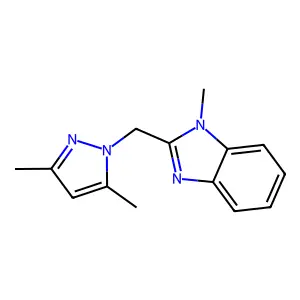 2-[(3,5-Dimethylpyrazol-1-yl)methyl]-1-methylbenzimidazole structure