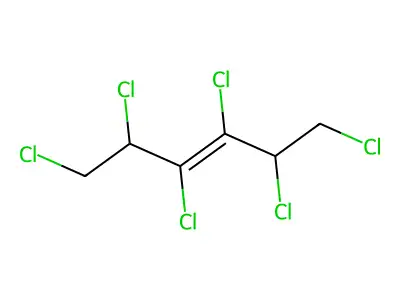 1,2,3,4,5,6-Hexachloro-3-hexene structure