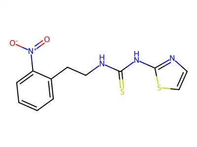 Thiourea, N-(2-(2-nitrophenyl)ethyl)-N'-2-thiazolyl- structure