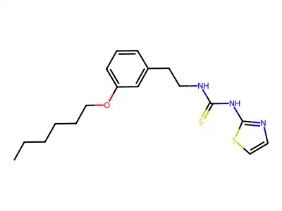 Thiourea, N-(2-(3-(hexyloxy)phenyl)ethyl)-N'-2-thiazolyl- structure