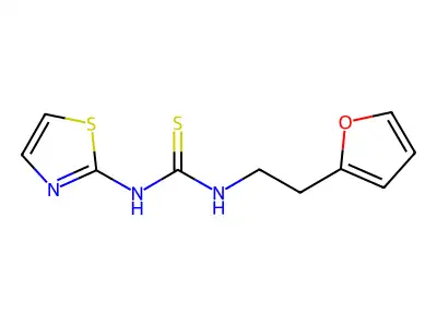 Thiourea, N-(2-(2-furanyl)ethyl)-N'-2-thiazolyl- structure