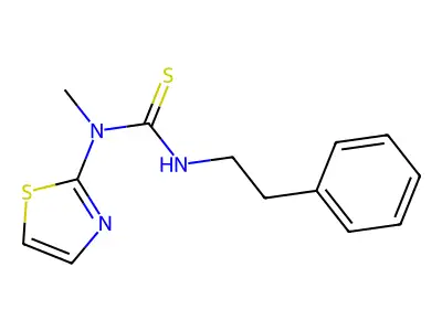 Thiourea, N-methyl-N'-(2-phenylethyl)-N-2-thiazolyl- structure