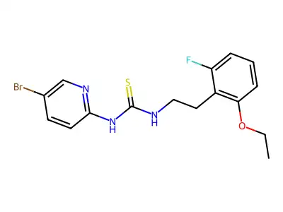 Thiourea, N-(5-bromo-2-pyridinyl)-N'-(2-(2-ethoxy-6-fluorophenyl)ethyl)- structure