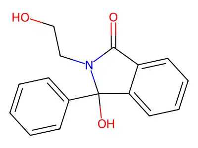 1H-Isoindol-1-one, 2,3-dihydro-3-hydroxy-2-(2-hydroxyethyl)-3-phenyl- structure