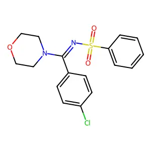 N-[(4-chlorophenyl)-morpholin-4-ylmethylidene]benzenesulfonamide structure