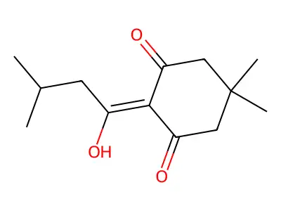 2-(1-Hydroxy-3-methylbutylidene)-5,5-dimethyl-1,3-cyclohexanedione structure