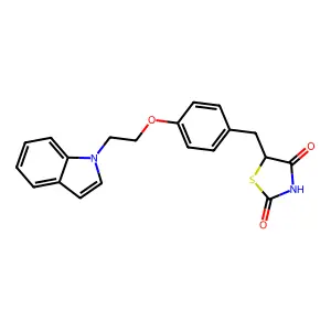 5-((4-(2-(1H-Indol-1-yl)ethoxy)phenyl)methyl)-2,4-thiazolidinedione structure