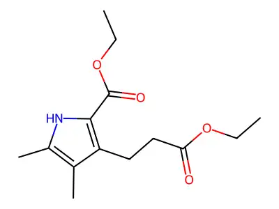 ethyl 3-(3-ethoxy-3-oxopropyl)-4,5-dimethyl-1H-pyrrole-2-carboxylate structure