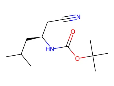 (S)-N-Boc-2-amino-4-methylpentyl cyanide structure