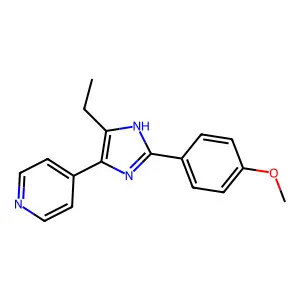 4-[5-ethyl-2-(4-methoxyphenyl)-1H-imidazol-4-yl]pyridine structure