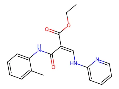 Ethyl (E)-2-(((2-methylphenyl)amino)carbonyl)-3-(2-pyridinylamino)-2-propenoate structure