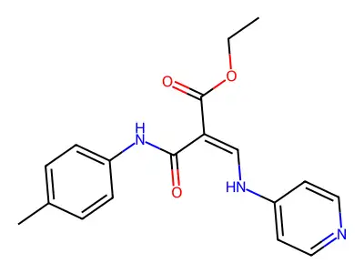 Ethyl (E)-2-(((4-methylphenyl)amino)carbonyl)-3-(4-pyridinylamino)-2-propenoate structure