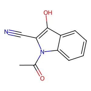 1-乙酰基-3-羟基吲哚-2-甲腈 structure