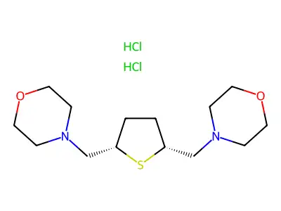 cis-2,5-Di(morpholinomethyl)-1-thiacyclopentane dihydrochloride structure
