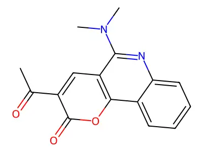 2H-Pyrano(3,2-c)quinolin-2-one, 3-acetyl-5-(dimethylamino)- structure
