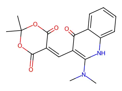 1,3-Dioxane-4,6-dione, 2,2-dimethyl-5-((2-(dimethylamino)-1,4-dihydro-4-oxo-3-quinolinyl)methylene)- structure
