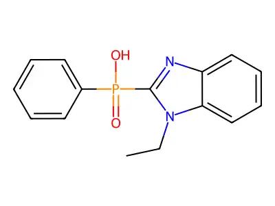 P-(1-Ethyl-1H-benzimidazol-2-yl)-P-phenylphosphinic acid structure