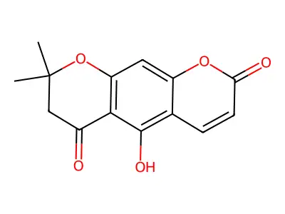 5-hydroxy-2,2-dimethyl-3H-pyrano[3,2-g]chromene-4,8-dione structure