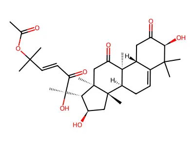 (3E,6R)-6-[(1R,2R,3aS,3bS,7S,9aR,9bR,11aR)-2,7-dihydroxy-3a,6,6,9b,11a-pentamethyl-8,10-dioxo-1H,2H,3H,3bH,4H,7H,9H,9aH,11H-cyclopenta[a]phenanthren-1-yl]-6-hydroxy-2-methyl-5-oxohept-3-en-2-yl acetate structure