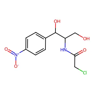 2-chloro-N-[(1R,2R)-1,3-dihydroxy-1-(4-nitrophenyl)propan-2-yl]acetamide structure